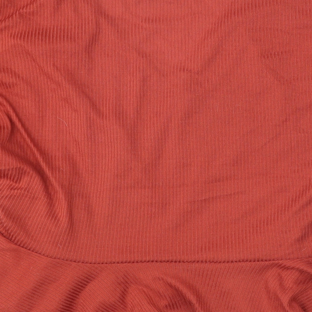 Boohoo Womens Orange Polyester Wrap Polo Size 26 V-Neck