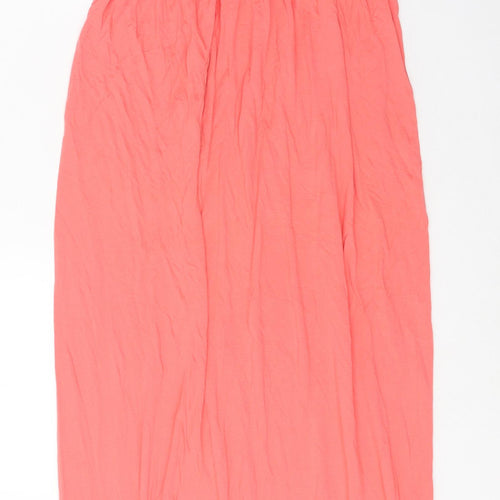 Ocean Club Womens Orange Geometric Polyester Maxi Size M Off the Shoulder Pullover