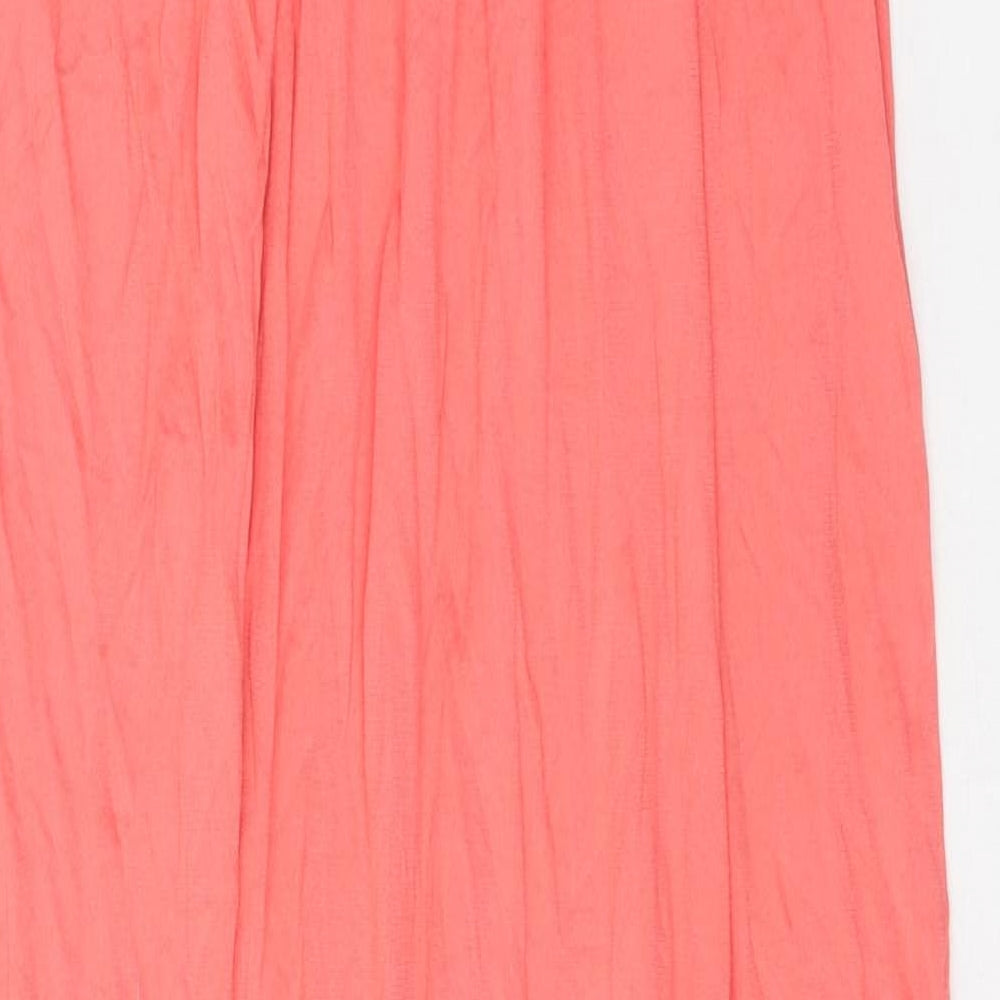 Ocean Club Womens Orange Geometric Polyester Maxi Size M Off the Shoulder Pullover