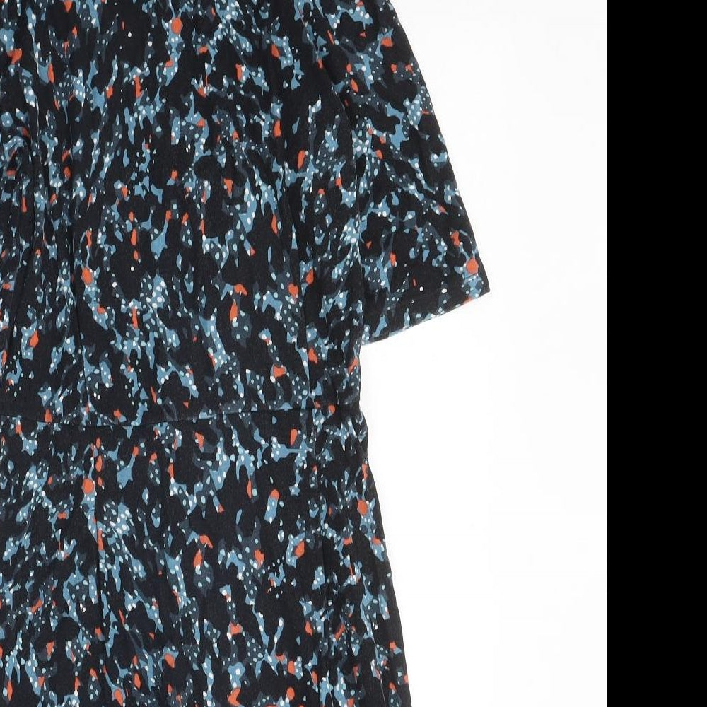 Jigsaw Womens Multicoloured Geometric Polyester Slip Dress Size S Round Neck Pullover