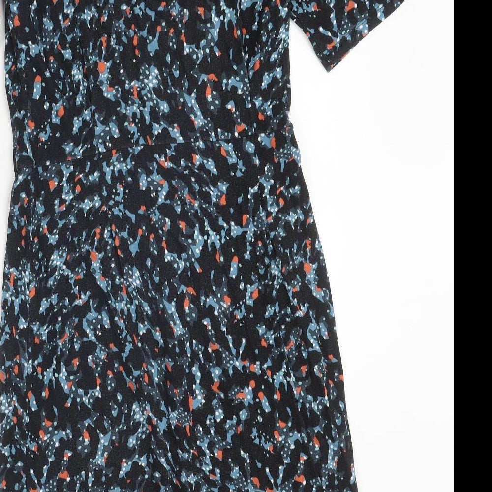 Jigsaw Womens Multicoloured Geometric Polyester Slip Dress Size S Round Neck Pullover