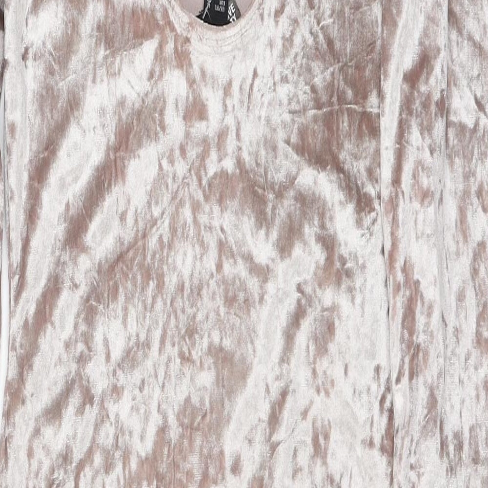 Primark Womens Beige Polyester Bodycon Size 12 Round Neck Pullover