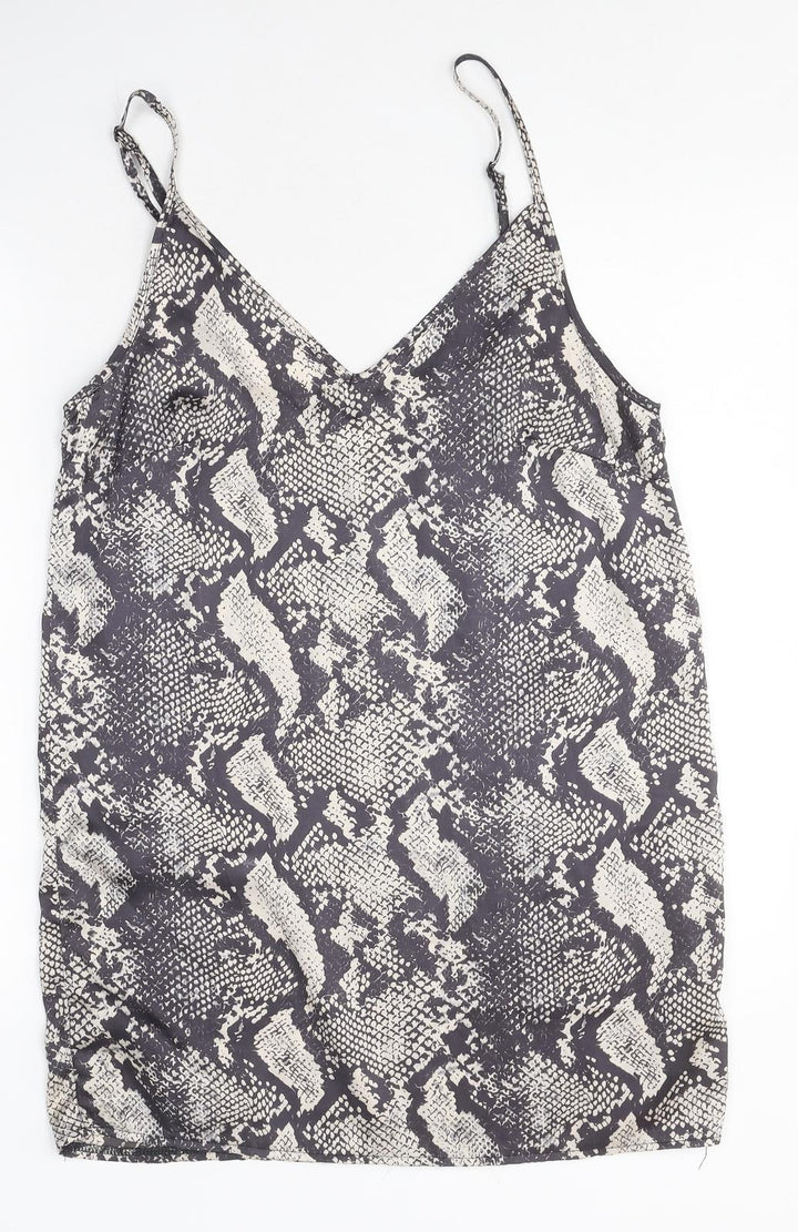 Missguided Womens Multicoloured Animal Print Polyester Camisole Tank Size 10 V-Neck - Snake Pattern