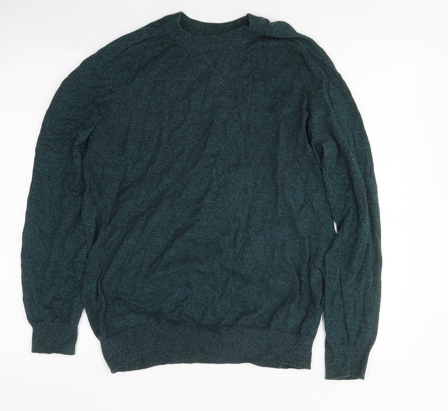 Primark Mens Green Round Neck Polyester Pullover Jumper Size M