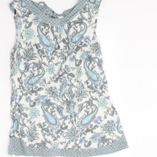 Dorothy Perkins Womens Multicoloured Paisley Polyester Basic Tank Size 10 Round Neck