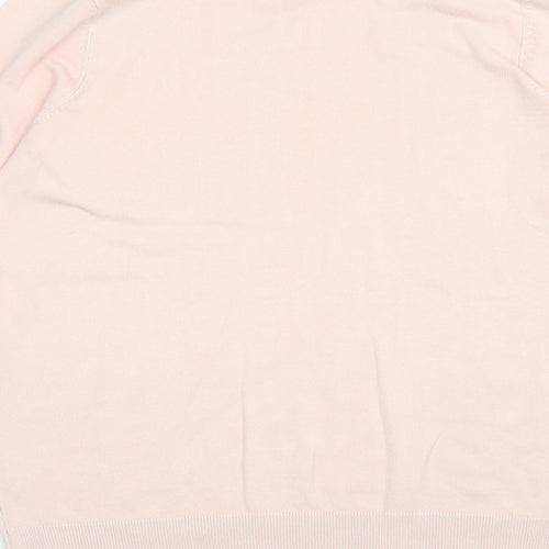 Preworn Womens Pink Round Neck Geometric Viscose Pullover Jumper Size 14 - Stars