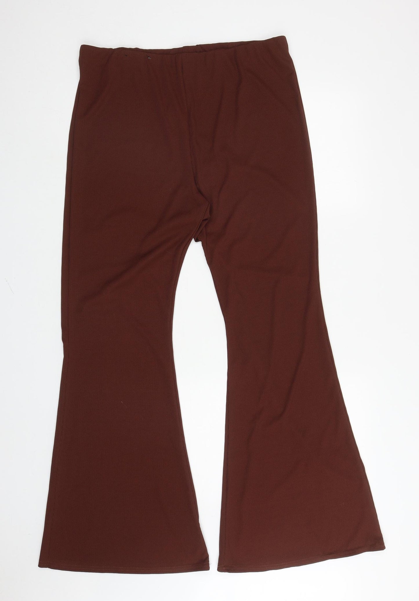 New Look Womens Brown Polyester Trousers Size 18 L30.5 in Regular