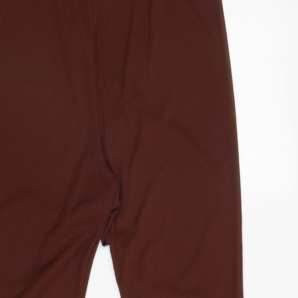 New Look Womens Brown Polyester Trousers Size 18 L30.5 in Regular
