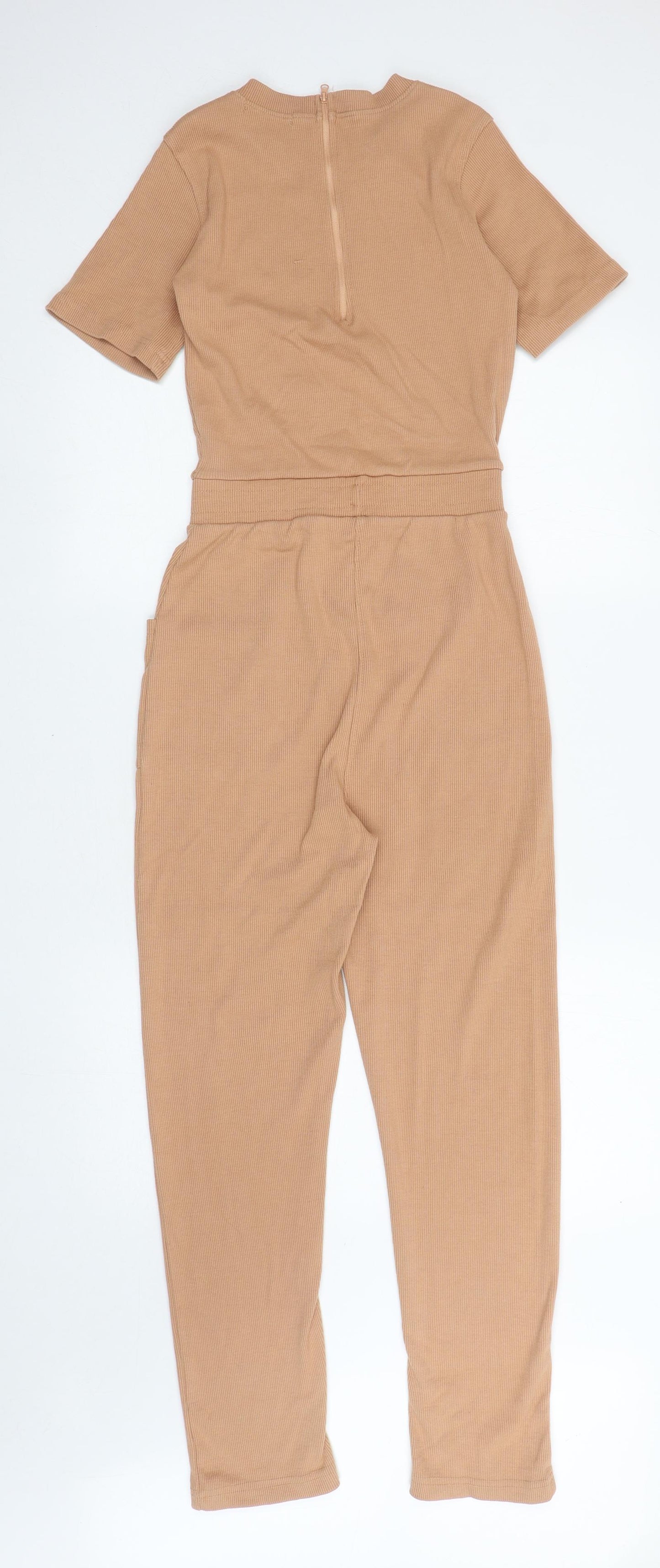 Missguided Womens Brown Polyester Catsuit One-Piece Size 8 L25 in Zip