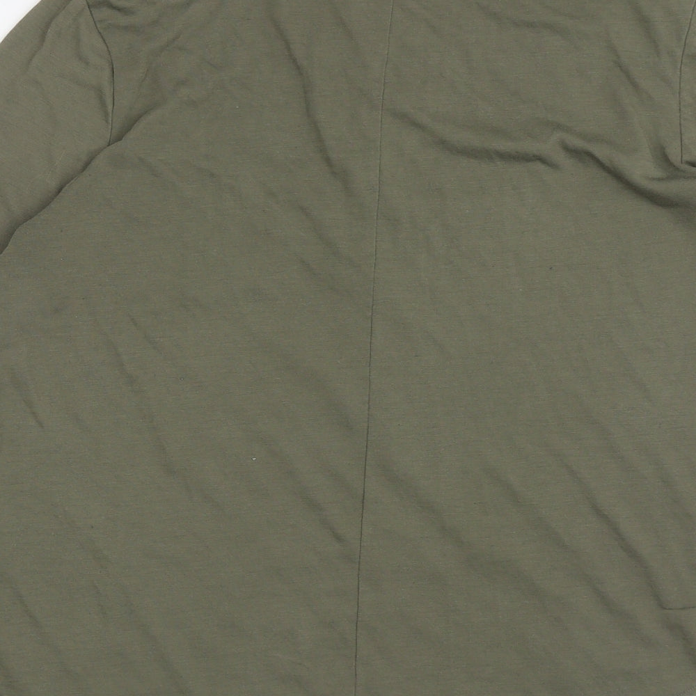 H&M Womens Green Polyester Basic T-Shirt Size S Round Neck