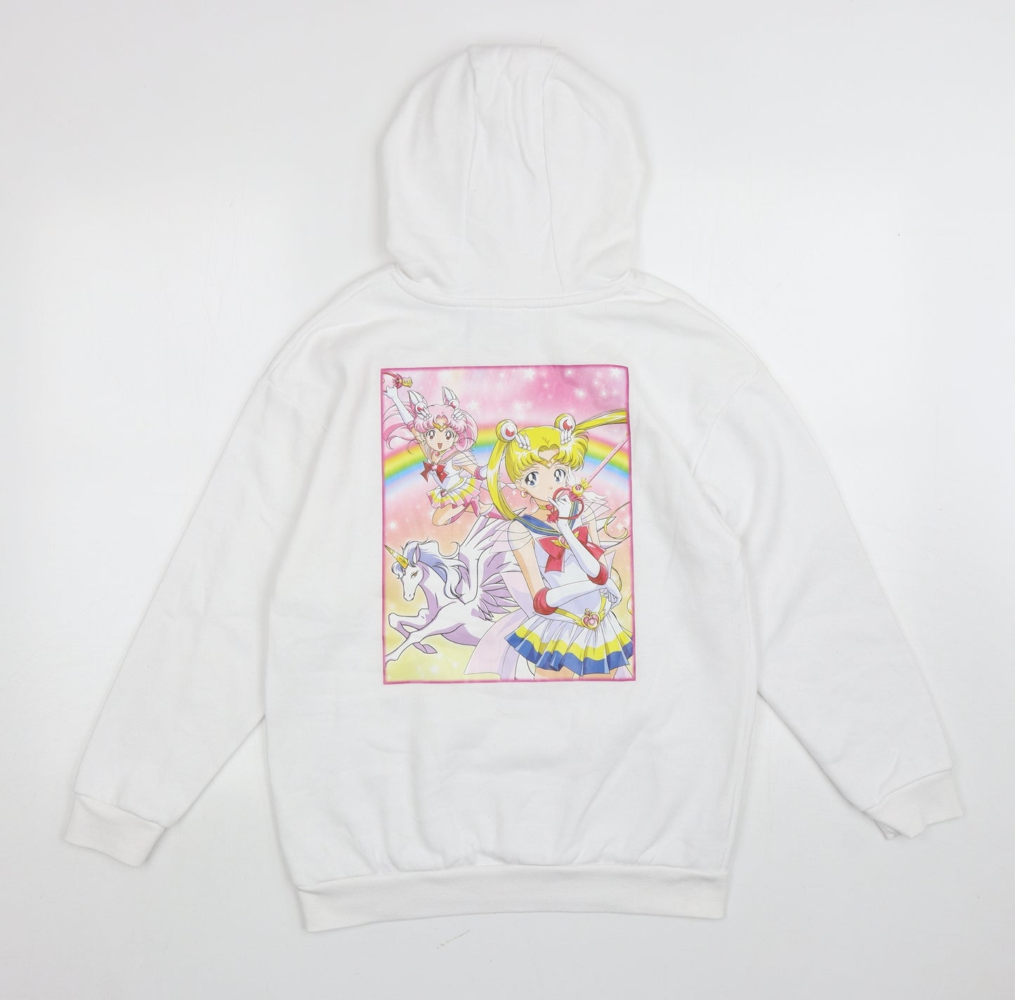 Primark Girls White Cotton Pullover Hoodie Size 11-12 Years Pullover - Sailor Moon