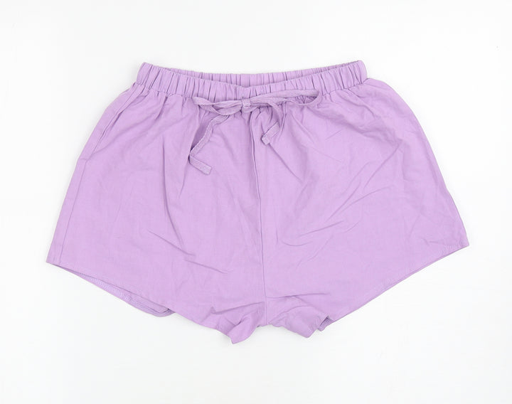 SheIn Womens Purple Polyester Sweat Shorts Size S L3 in Regular Drawstring