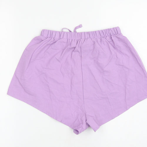 SheIn Womens Purple Polyester Sweat Shorts Size S L3 in Regular Drawstring