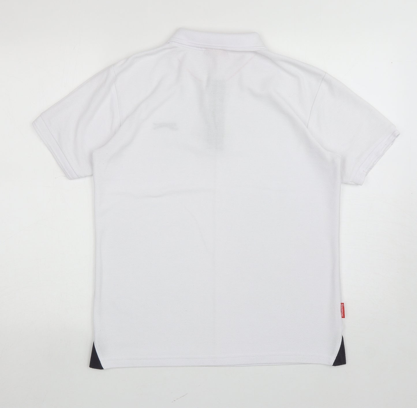 Slazenger Mens White Polyester Polo Size XS Collared Button