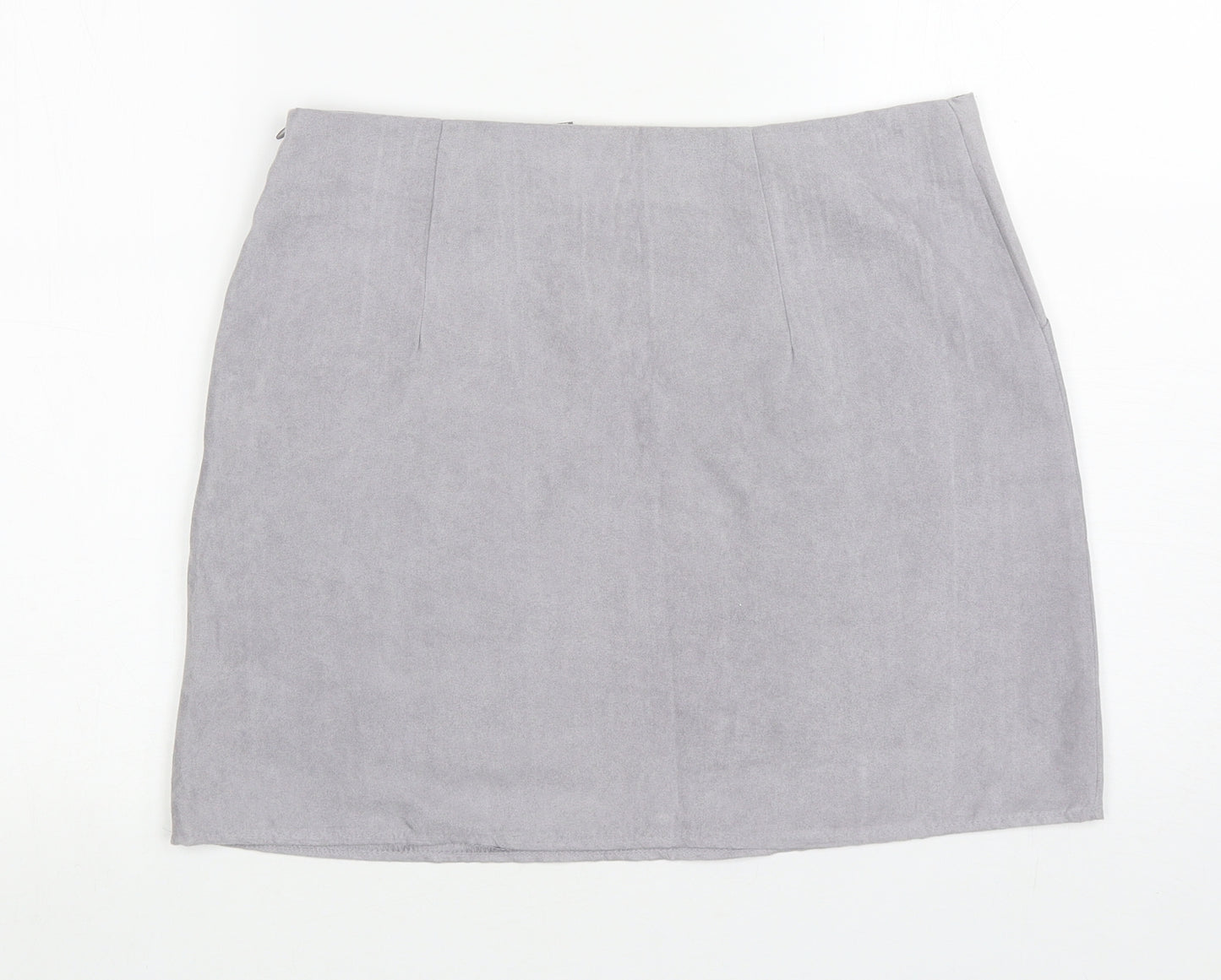 Atmosphere Womens Grey Polyester Mini Skirt Size 12 Zip