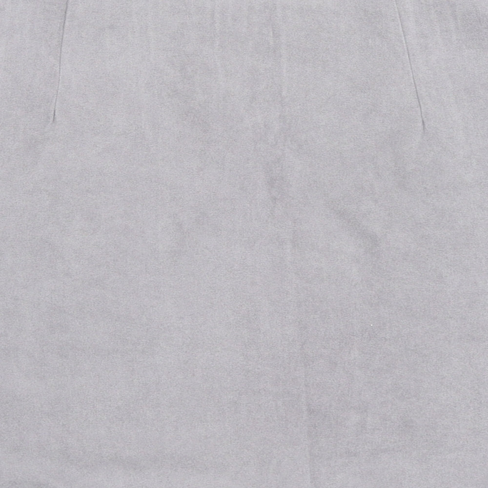 Atmosphere Womens Grey Polyester Mini Skirt Size 12 Zip