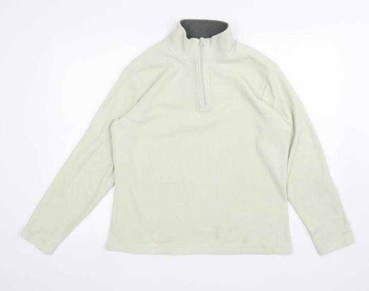Hi Gear Womens Ivory Mock Neck Polyester Henley Jumper Size 14