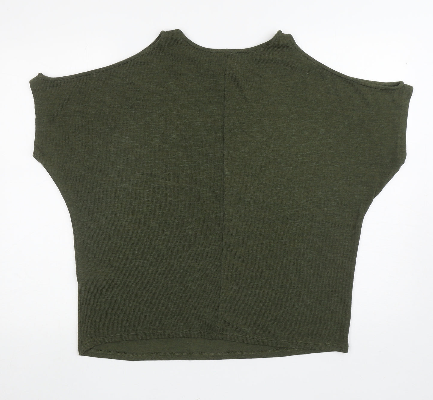 New Look Womens Green Polyester Basic T-Shirt Size M Round Neck - Cut out shoulders