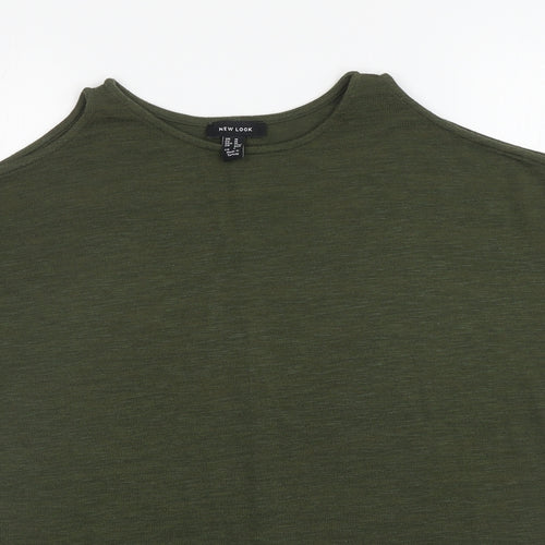 New Look Womens Green Polyester Basic T-Shirt Size M Round Neck - Cut out shoulders