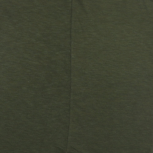 New Look Womens Green Polyester Basic T-Shirt Size M Round Neck - Cut out shoulders