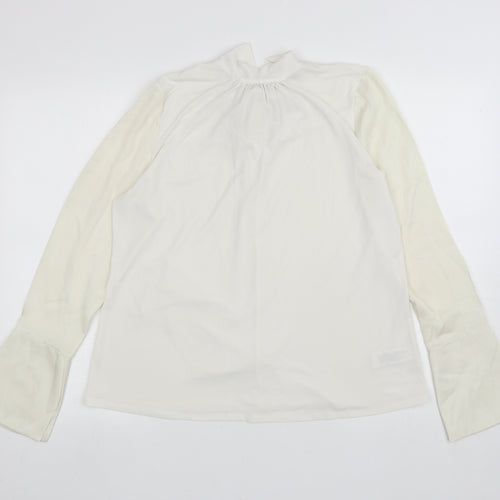 NEXT Womens Ivory Polyester Basic Blouse Size 16 Mock Neck