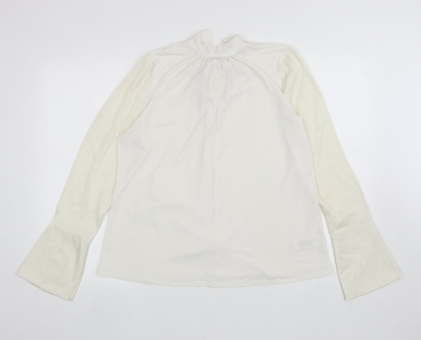 NEXT Womens Ivory Polyester Basic Blouse Size 16 Mock Neck