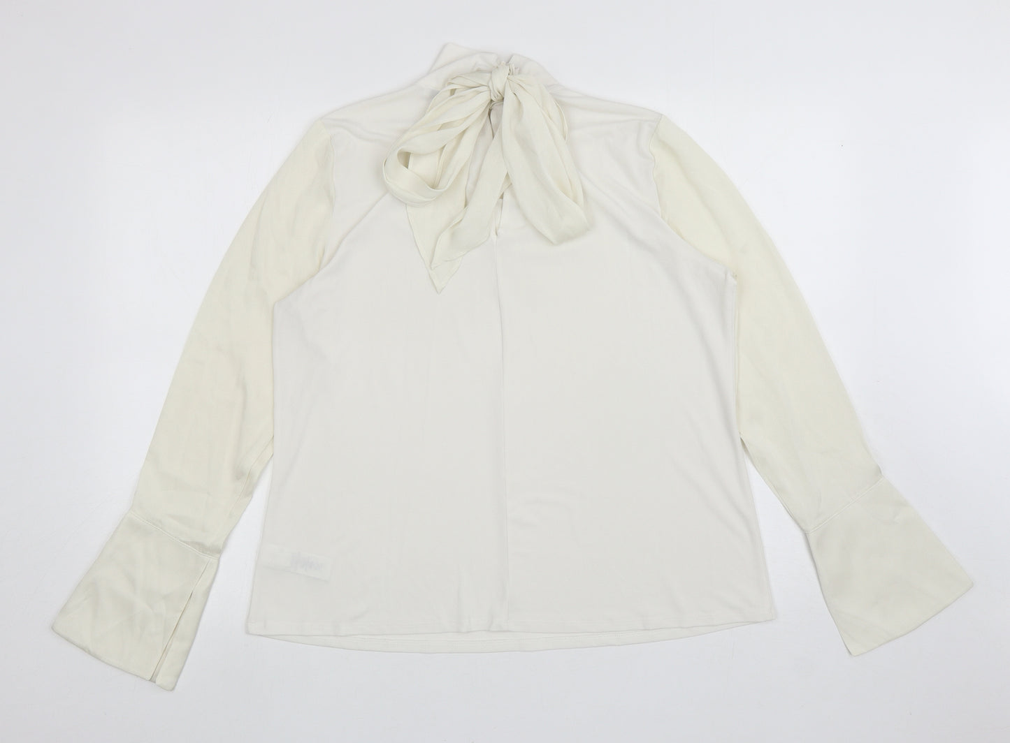 NEXT Womens Ivory Polyester Basic Blouse Size 16 Mock Neck