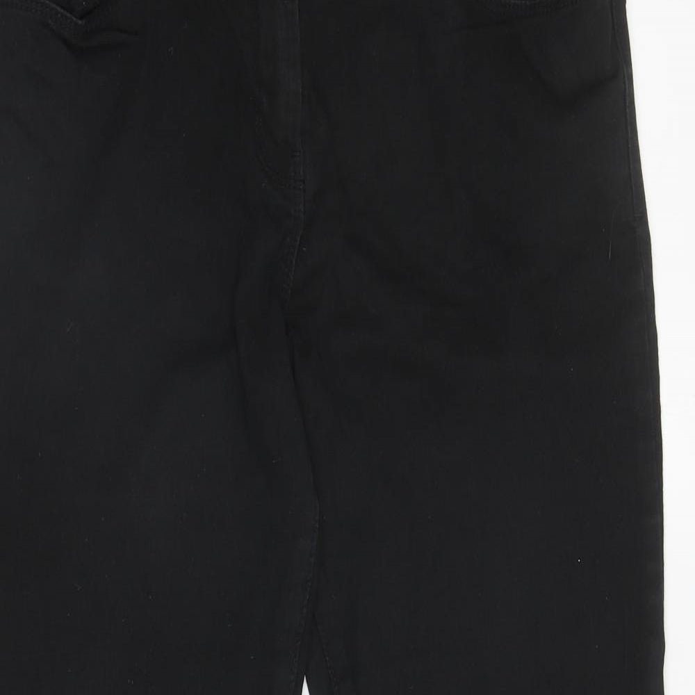 Marks and Spencer Womens Black Cotton Skinny Jeans Size 14 L26 in Regular Zip