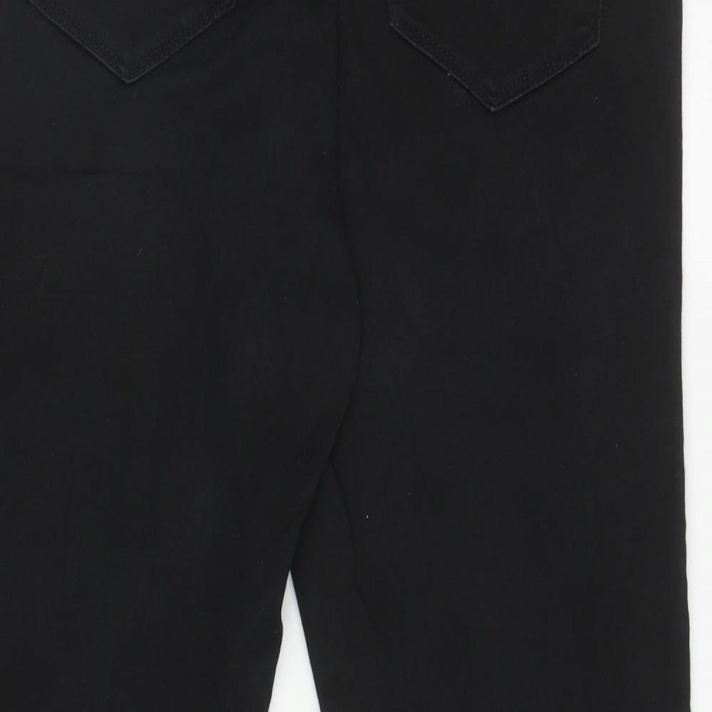 Marks and Spencer Womens Black Cotton Skinny Jeans Size 14 L26 in Regular Zip