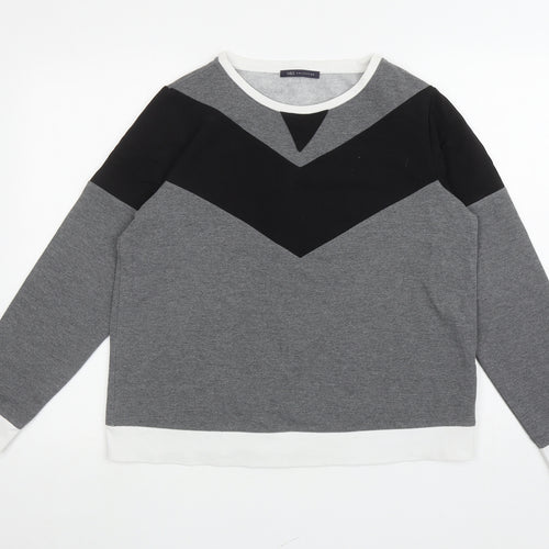 Marks and Spencer Womens Grey Colourblock Polyester Pullover Sweatshirt Size 16 Pullover
