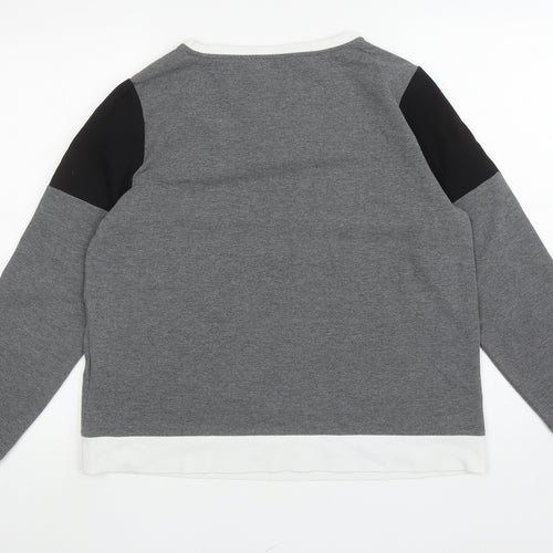 Marks and Spencer Womens Grey Colourblock Polyester Pullover Sweatshirt Size 16 Pullover