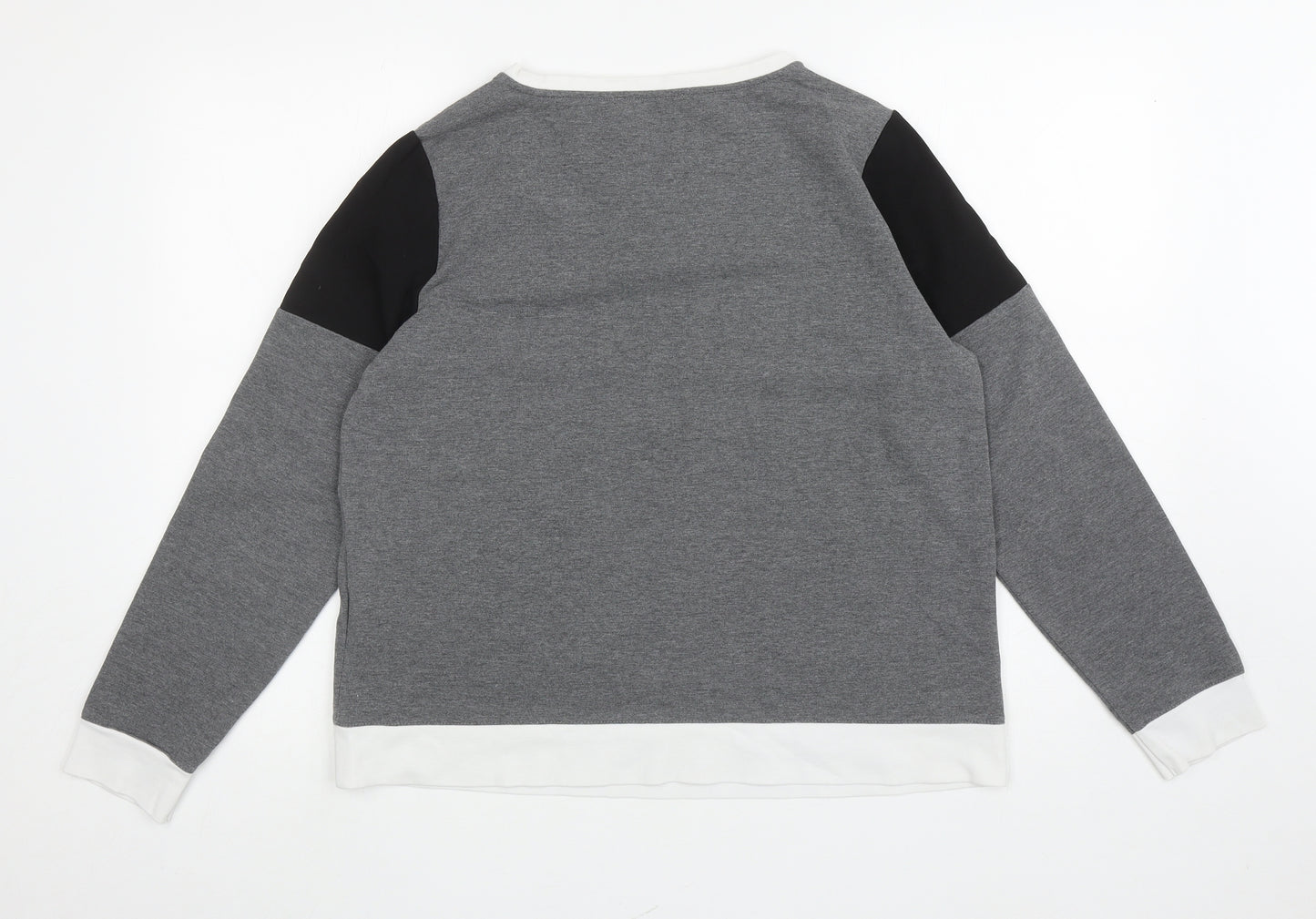 Marks and Spencer Womens Grey Colourblock Polyester Pullover Sweatshirt Size 16 Pullover