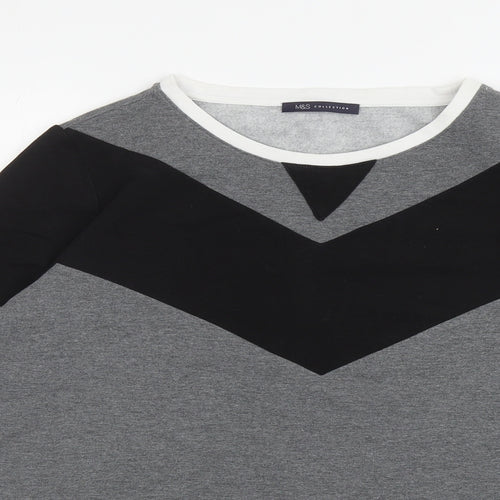 Marks and Spencer Womens Grey Colourblock Polyester Pullover Sweatshirt Size 16 Pullover