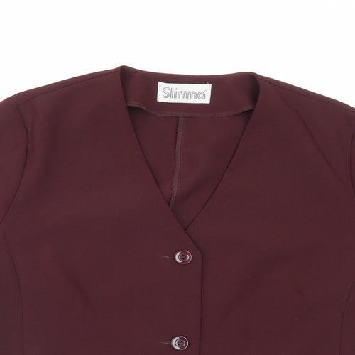 Slimma Womens Purple Polyester Basic Button-Up Size 18 V-Neck