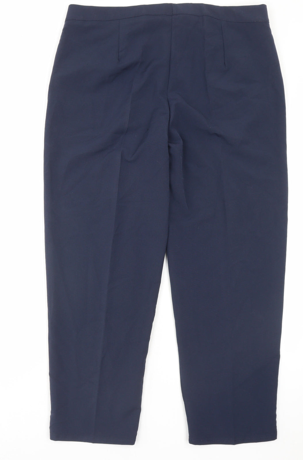 Emma Collction Womens Blue Polyester Trousers Size 10 L27 in Regular Hook & Eye