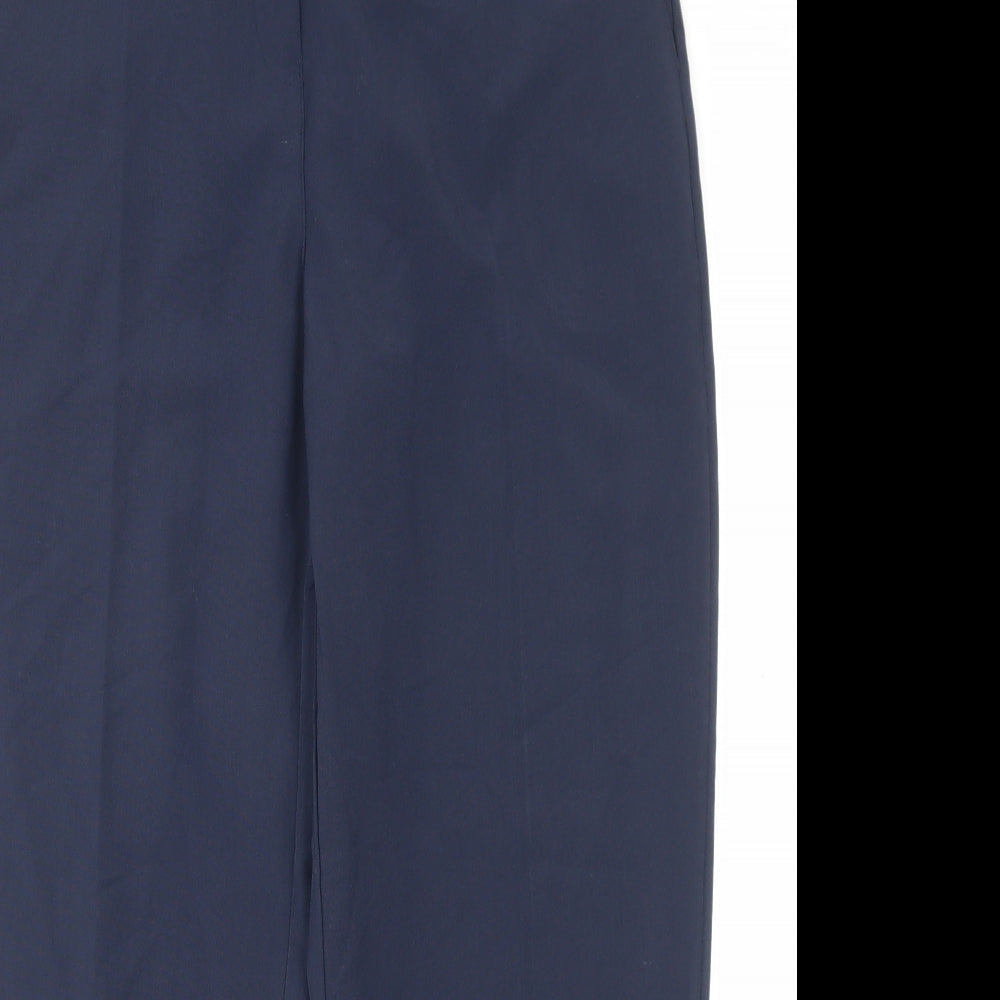 Emma Collction Womens Blue Polyester Trousers Size 10 L27 in Regular Hook & Eye
