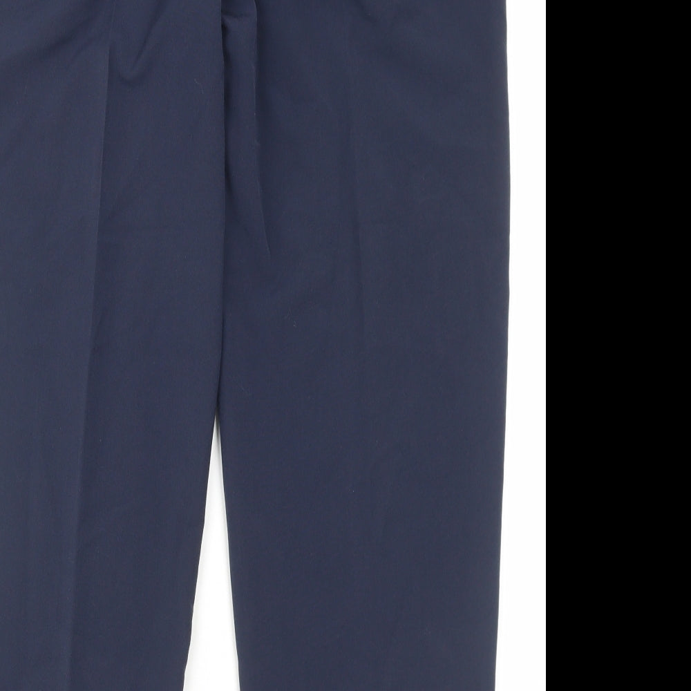 Emma Collction Womens Blue Polyester Trousers Size 10 L27 in Regular Hook & Eye