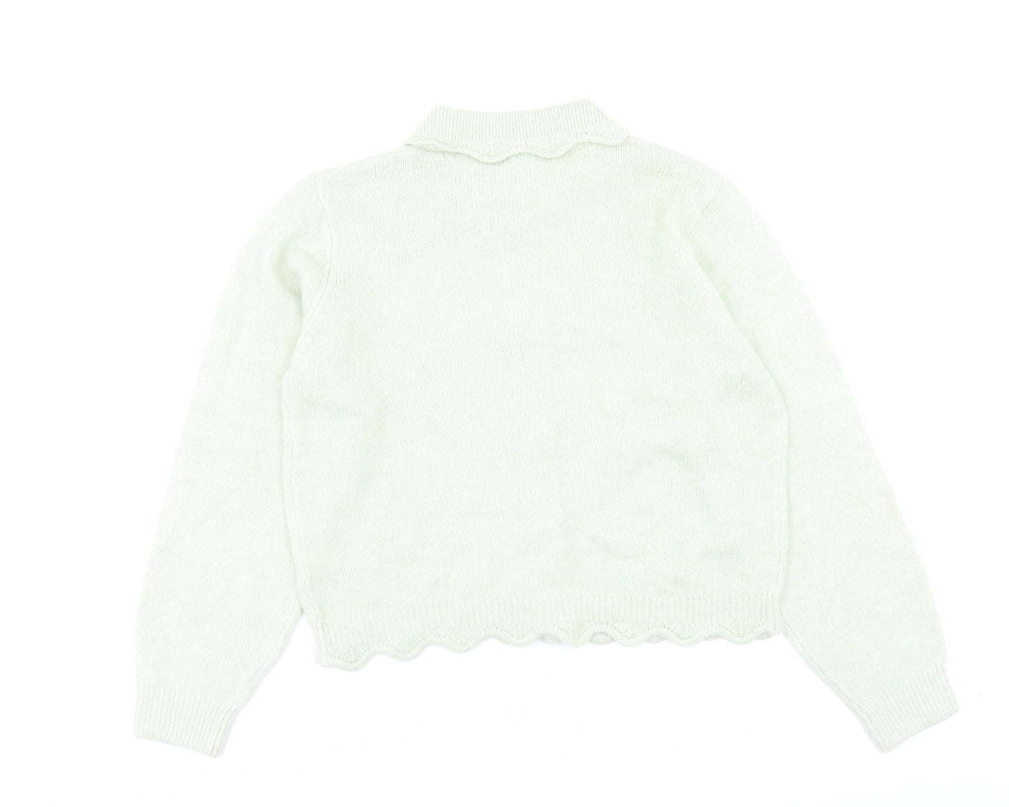 George Womens Green Collared Acrylic Cardigan Jumper Size M