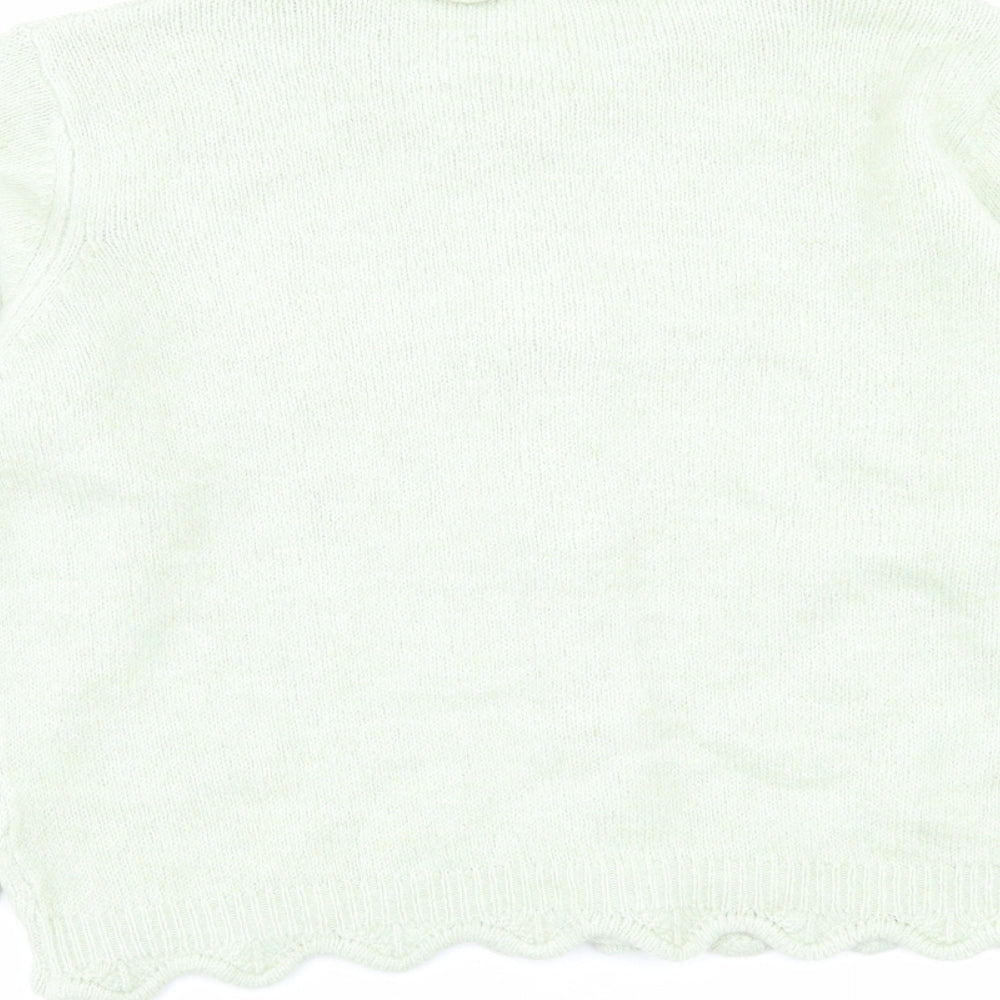 George Womens Green Collared Acrylic Cardigan Jumper Size M
