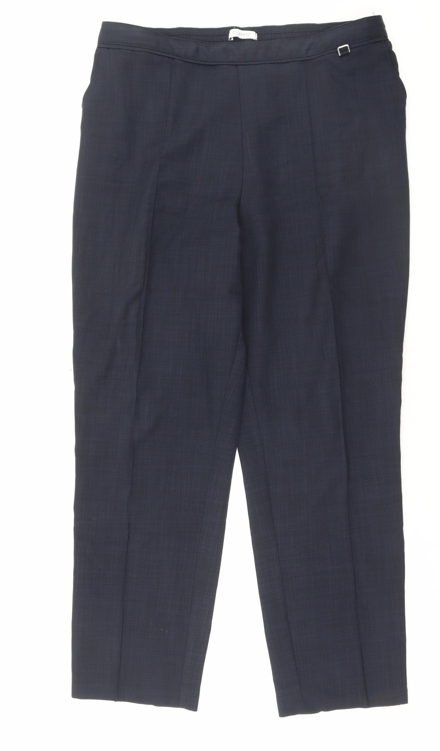 Marks and Spencer Womens Blue Polyester Trousers Size 16 L28 in Regular