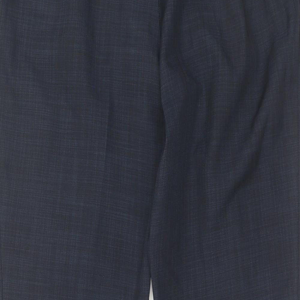 Marks and Spencer Womens Blue Polyester Trousers Size 16 L28 in Regular