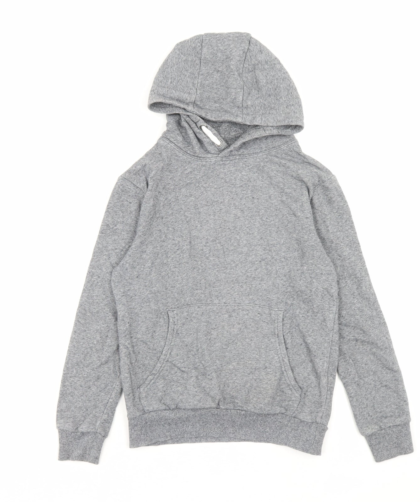 Marks and Spencer Boys Grey Cotton Pullover Hoodie Size 9-10 Years Pullover
