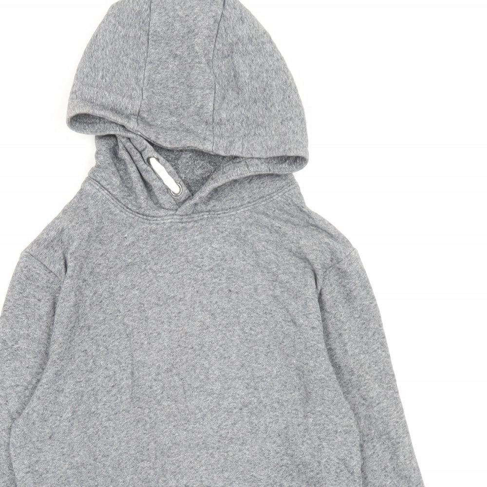 Marks and Spencer Boys Grey Cotton Pullover Hoodie Size 9-10 Years Pullover