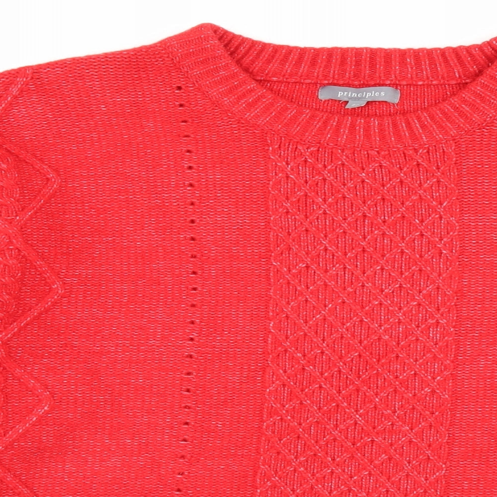 Debenhams Womens Red Crew Neck Nylon Pullover Jumper Size 22