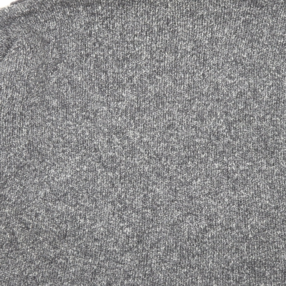 Wallis Womens Grey Roll Neck Geometric Acrylic Pullover Jumper Size M
