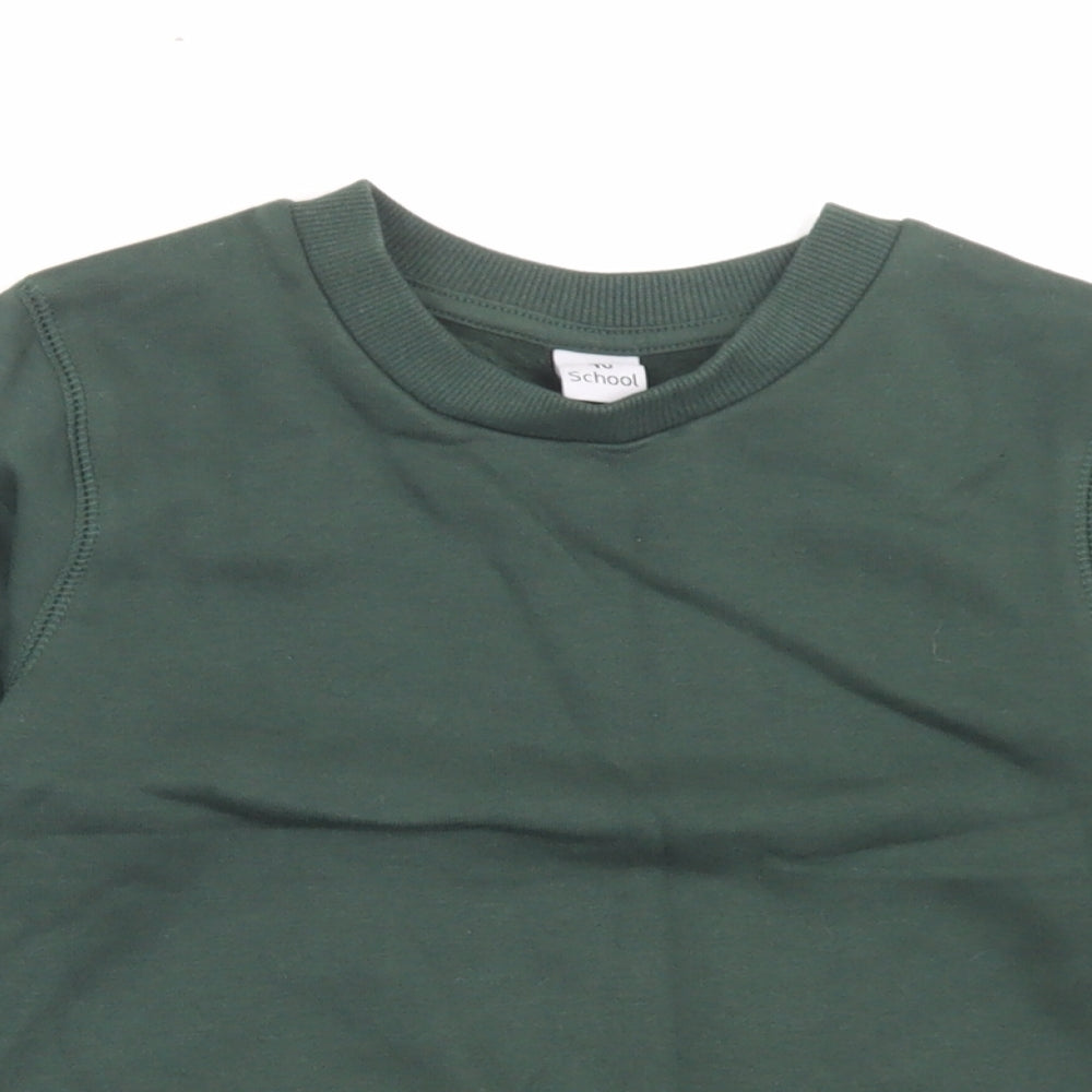 TU Boys Green Cotton Pullover Sweatshirt Size 6 Years Pullover - School Wear