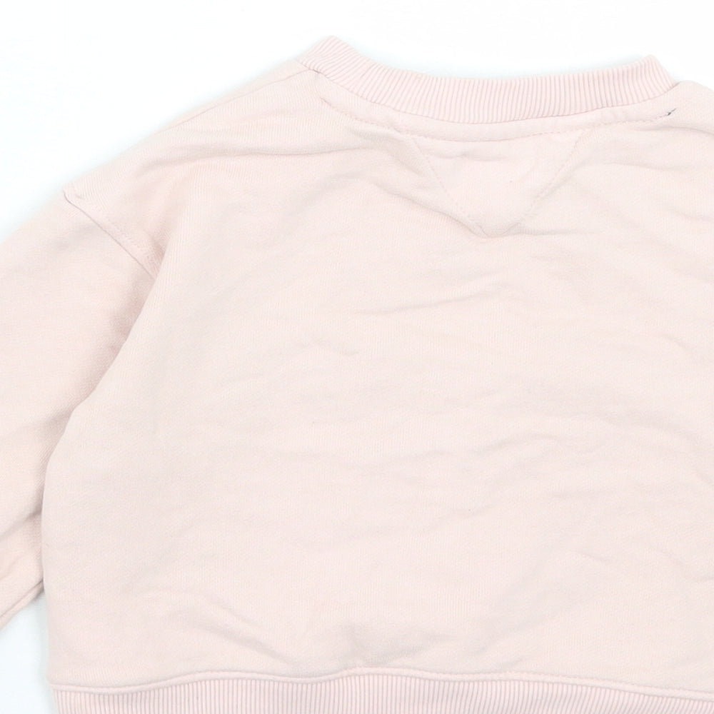 Tommy Hilfiger Girls Pink Cotton Pullover Sweatshirt Size 4 Years Pullover
