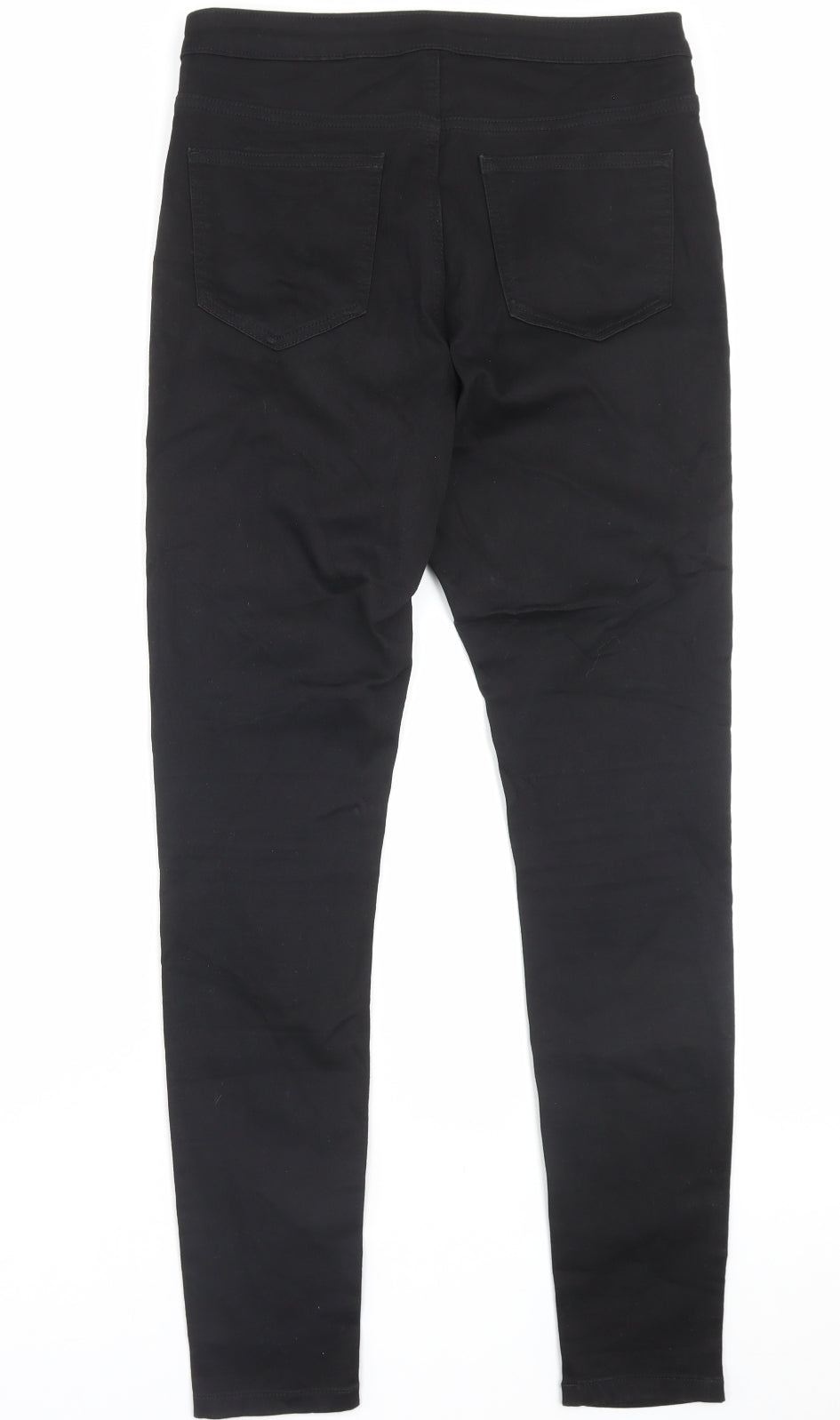 Marks and Spencer Womens Black Cotton Skinny Jeans Size 14 L30 in Regular Button