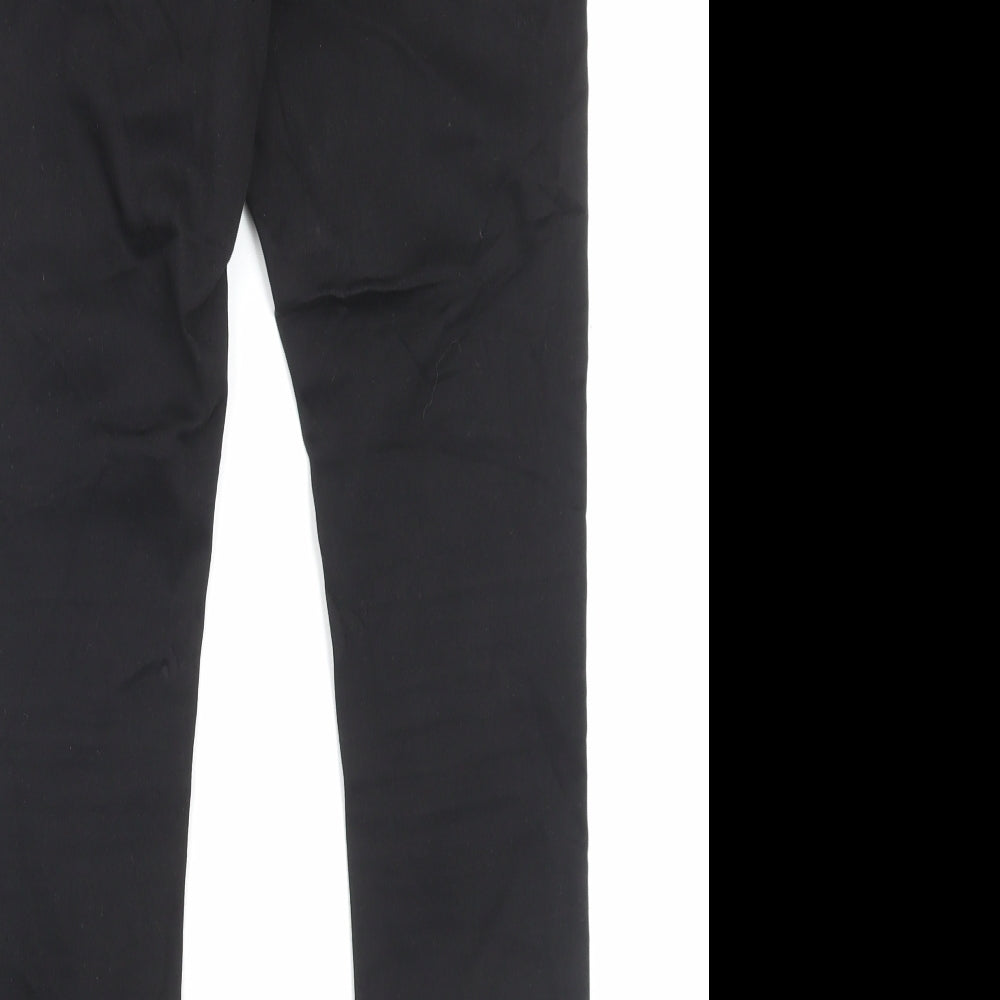 Marks and Spencer Womens Black Cotton Skinny Jeans Size 14 L30 in Regular Button