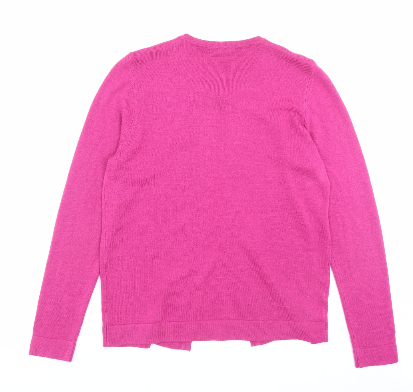 Marks and Spencer Womens Purple Crew Neck Acrylic Cardigan Jumper Size 10